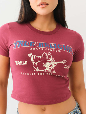 True Religion Crew SRS SS Baby Tee Cordovan-True Religion