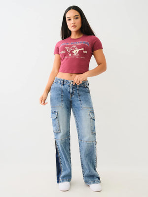 True Religion Crew SRS SS Baby Tee Cordovan-True Religion