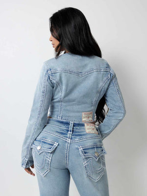 True Religion Crew V Neck Longsleeve Top Super QT Horizon Henge-True Religion