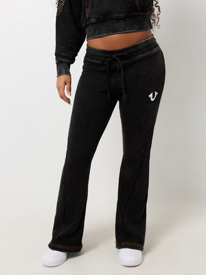 True Religion Jogger Washed Old Multi Low Rise Pants Jet Black-True Religion