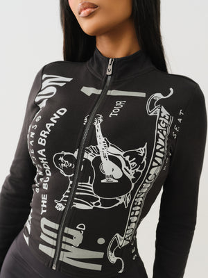 True Religion Og Srs Tight Zip Through Jet Black-True Religion