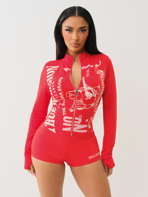 True Religion Og Srs Tight Zip Through Flame Scarlet-True Religion