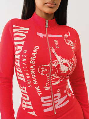 True Religion Og Srs Tight Zip Through Flame Scarlet-True Religion