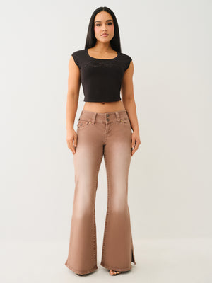 True Religion Lace Cap Scoop Neck Tee Jet Black-True Religion