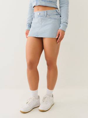 True Religion Wash Raw Edge Big T Mini Skirt Pacific Coast-True Religion