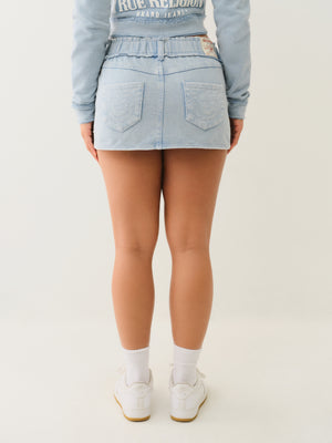 True Religion Wash Raw Edge Big T Mini Skirt Pacific Coast-True Religion