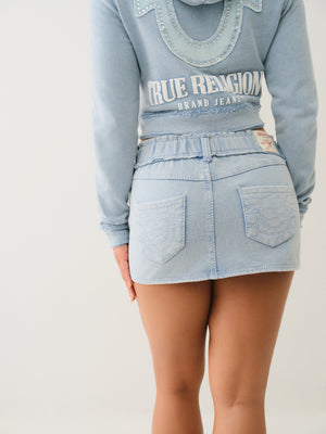 True Religion Wash Raw Edge Big T Mini Skirt Pacific Coast-True Religion