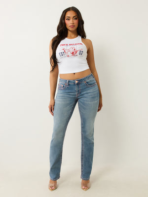 True Religion Billie Mid Rise Straight Big T California Poppy-True Religion
