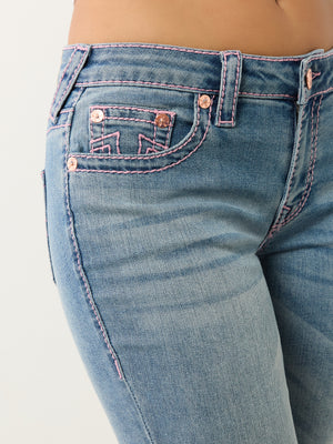 True Religion Billie Mid Rise Straight Big T California Poppy-True Religion