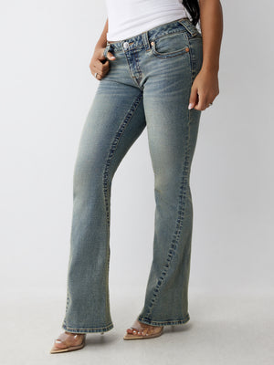 True Religion Joey Low Rise Flare Flap Medium Vintage-True Religion