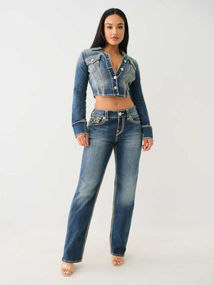 True Religion Jeans Ladies Ricki Super QT Dark Wash-True Religion