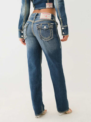 True Religion Jeans Ladies Ricki Super QT Dark Wash-True Religion