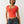 True Religion Half Zip Cap Sleeve Rib Top Flame Scarlet