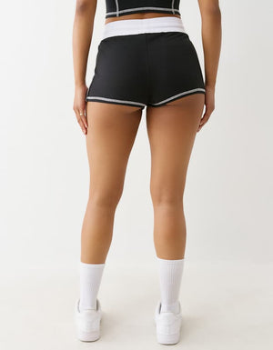True Religion French Terry Hot Shorts Black / White