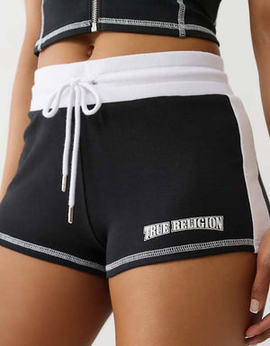 True Religion French Terry Hot Shorts Black / White