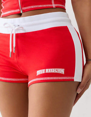 True Religion French Terry Hot Shorts Red / White