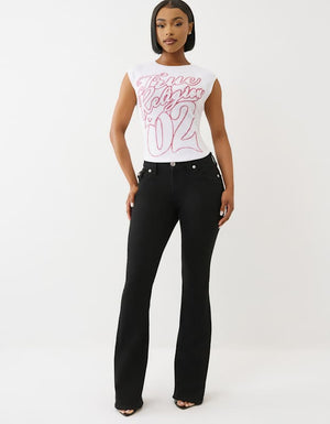 True Religion Sporty Ss Raglan Ribbed Top Optic White