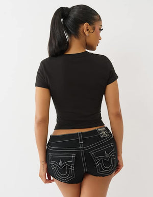 True Religion Sporty Frnt Cut Out Top Jet Black