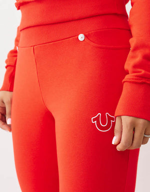 True Religion Mr Joey Flare Terry Pants Flame Scarlet