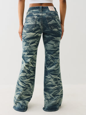True Religion Crinkle Wash Katrina Hr Flare Lagoon Azure-True Religion