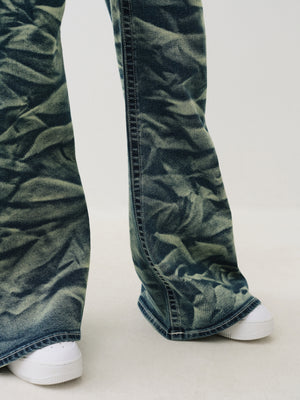 True Religion Crinkle Wash Katrina Hr Flare Lagoon Azure-True Religion