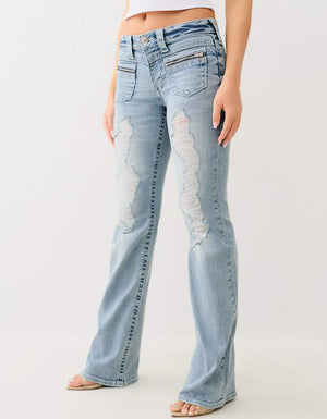 True Religion Front Zip Pkt Becca Mr Bootcut Polar Frost