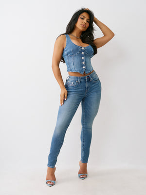 True Religion Scoop Neck Denim Top Royal Indigo-True Religion
