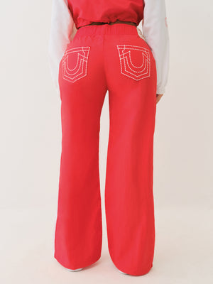True Religion Tr Big T Nyln Track Pants Flame Scarlet-True Religion