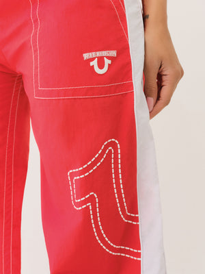 True Religion Tr Big T Nyln Track Pants Flame Scarlet-True Religion