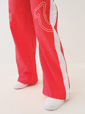 True Religion Tr Big T Nyln Track Pants Flame Scarlet-True Religion