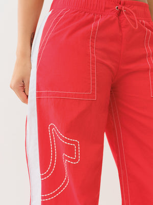 True Religion Tr Big T Nyln Track Pants Flame Scarlet-True Religion