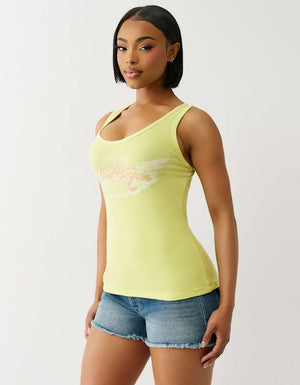 True Religion Heritage Classic Tank Daiquiri Green