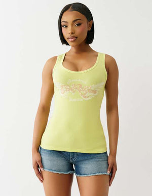 True Religion Heritage Classic Tank Daiquiri Green