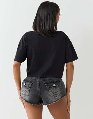 True Religion Embroidered Buddha Tee Jet Black