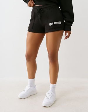 True Religion Patched Lounge Shorts Jet Black