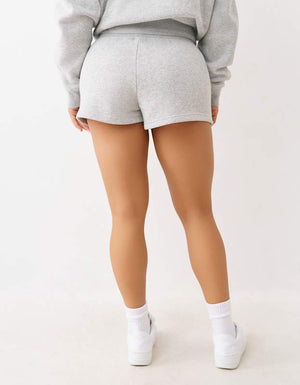 True Religion Patched Lounge Shorts Heather Grey