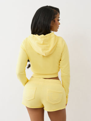 True Religion Hoodie Tr Shrunken Zip Sunshine