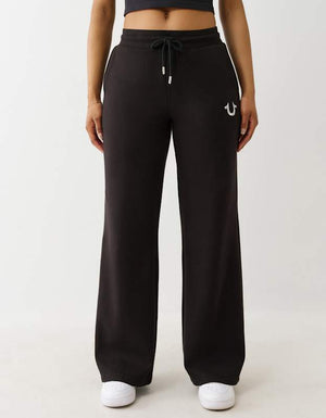 True Religion Lurex Buddha Straight Leg Pant Jet Black