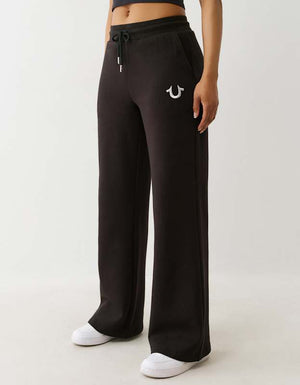 True Religion Lurex Buddha Straight Leg Pant Jet Black