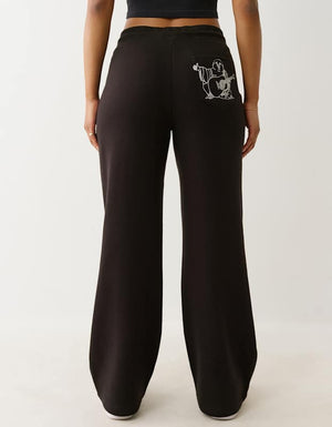 True Religion Lurex Buddha Straight Leg Pant Jet Black