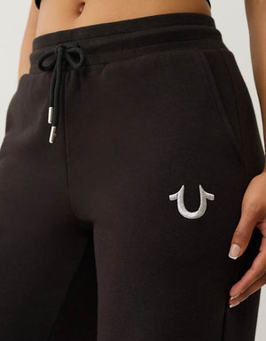 True Religion Lurex Buddha Straight Leg Pant Jet Black