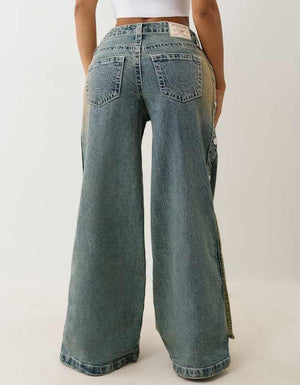 True Religion  Jessie Tear Away Baggy Jean Seafoam Serenity