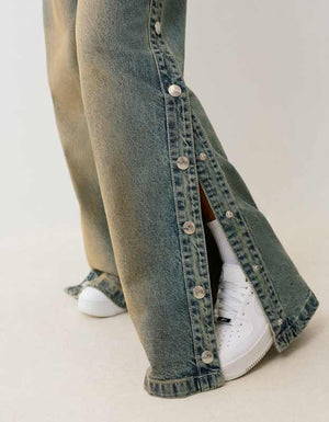 True Religion  Jessie Tear Away Baggy Jean Seafoam Serenity