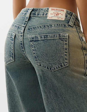 True Religion  Jessie Tear Away Baggy Jean Seafoam Serenity