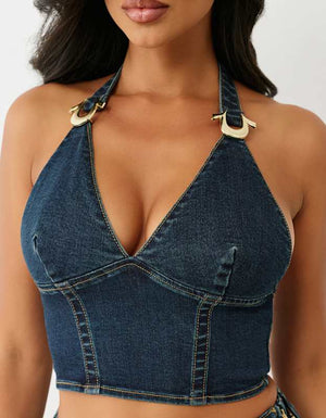 True Religion Denim Hs Halter Top Indigo Twilight