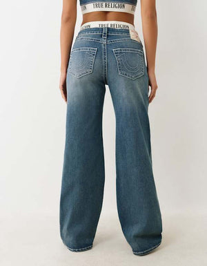 True Religion Elastic Brief Bobbi Baggy Jean Blue Radiance