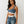 True Religion Elastic Band Denim Bra Top Blue Radiance