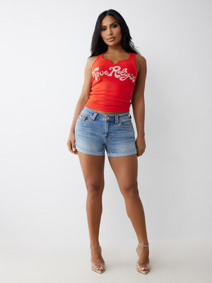 True Religion Jennie Mr Short Flap California Poppy-True Religion