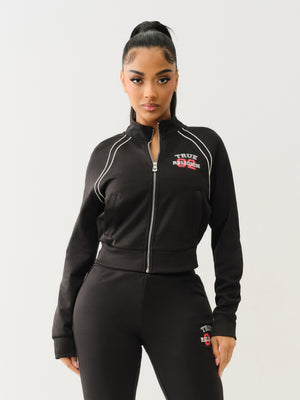 True Religion Sporty Shrunken Track Jkt Jet Black-True Religion