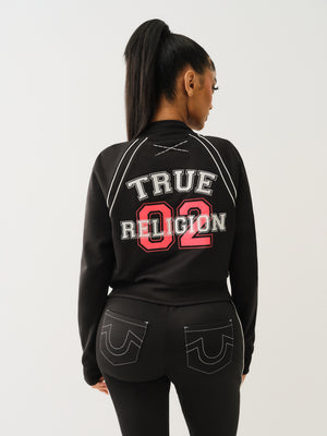 True Religion Sporty Shrunken Track Jkt Jet Black-True Religion